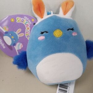 Squishmallows 2024 Bluebird Bebe 3.5" Mini Clip-On Keychain Plush New With Tag!